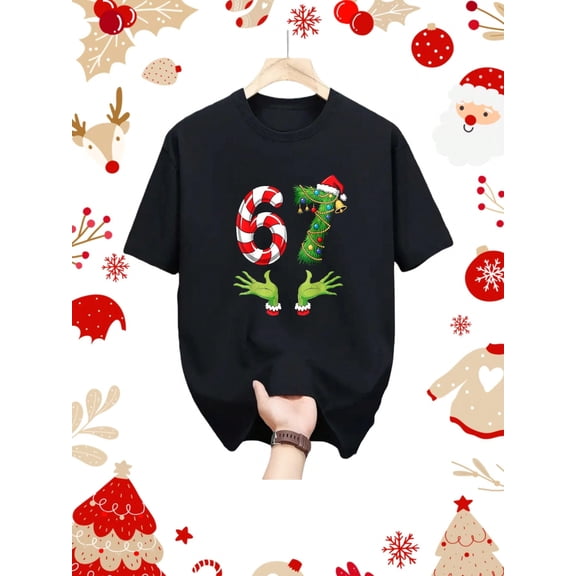Gen Z Six Seven 67 Funny Number Meme T-Shirt,Christmas Gift for Kids