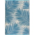 thumbnail image 3 of Tropical Floral Reversible Crease-Free Waterproof Premium Recycled Plastic Outdoor Rugs for Patio,Backyard,RV,Deck,Picnic,Trailer,Beach,Camping Blue 5' x 7', 3 of 10