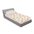 thumbnail image 2 of Ambesonne Colorful Fitted Sheet & Pillow Sham Set, Doughnut Theme Hand Drawn, Twinxl, Multicolor, 2 of 2