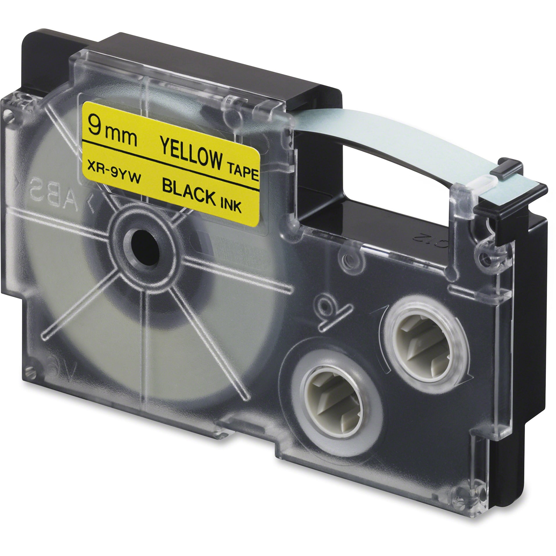 Casio Tape Cassettes for KL Label Makers, 9mm x 26ft, Black on Yellow