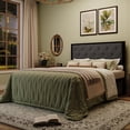 thumbnail image 2 of Amolife Full Size Bed Frame with Upholstered Headboard and Elevated Footboard, 12.5" Under-Bed Storage Space, No Box Spring Needed, Dark Gray, 2 of 9