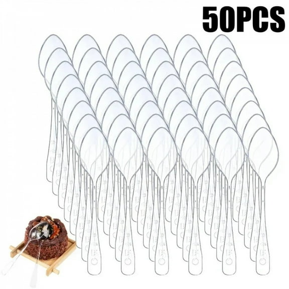 50/100PCS Clear Mini Spoons for Desserts Small Plastic Tasting Spoon Disposable Spoons Tiny Plastic Serving Utensils for Party