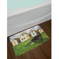 thumbnail image 2 of Iceland Bath Mat, Antique Traditional Icelandic Turf Viking Houses with Wheelbarrow Rural Setting, Plush Bathroom Decor Mat with Non Slip Backing, 29.5" X 17.5", Multicolor, by Ambesonne, 2 of 2