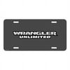 Jeep Wrangler Unlimited on Front Mesh Grill Graphic Special Aluminum Metal License Plate