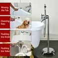 thumbnail image 6 of SUMERAIN Waterfall Freestanding Bathtub Faucet with Hand Shower, Antique High Flow Floor Mount Tub Filler, Chrome Finish, 6 of 13