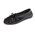thumbnail image 2 of WAVSUF Women's Wide Width Loafers, Versatile Bow Soft Sole Faux Leather Casual Work Driving Shoes Black 9, 2 of 8