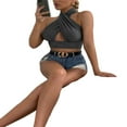 thumbnail image 3 of Débardeurs d'Été pour Femmes Col Croisé Crop Tops 4 Couleurs, 3 of 6