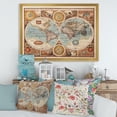 thumbnail image 3 of Designart 'Vintage Map of The World VIII' Vintage Framed Art Print, 3 of 4