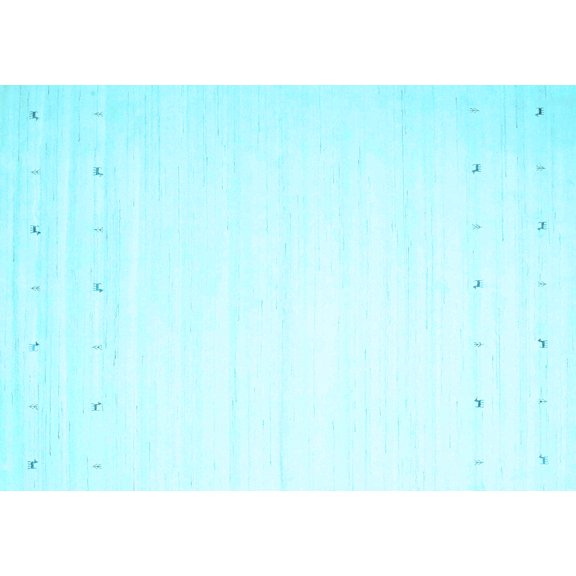 Ahgly Company Indoor Rectangle Solid Light Blue Modern Area Rugs, 2' x 3'