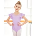thumbnail image 3 of Oudiya Girls Ruffle Sleeve Ballet Leotards Toddler Mesh Dance Leotard Sparkly Gymnastics Outfits, 3 of 6
