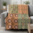 thumbnail image 2 of Abstract Floral Blanket Soft Cozy Warm Throw Blanket for Couch, Plush Fuzzy Flannel Fleece Blankets for Sofa, Vintage Ethnic Tribe Abstract Art Bed Blankets Lightweight Gifts for Women, 30"x40", 2 of 9