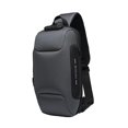 thumbnail image 1 of Bolso bandolera con puerto de carga USB para hombrenderismo Ciclismo gris Zulema paquete de hombres honda, 1 of 8