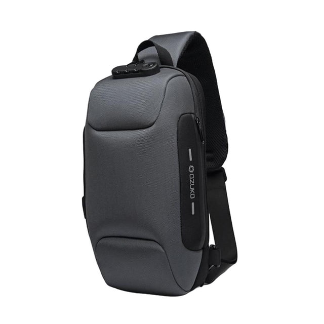 Bolso bandolera con puerto de carga USB para hombrenderismo Ciclismo gris Zulema paquete de hombres honda