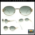 thumbnail image 2 of 90s Retro Luxury Bicycle Chain Metal Jewel Arm Oval Round Sunglasses Gold White - Green, 2 of 8