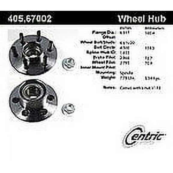 Centric (406.11000E) Wheel Hub Assembly Fits select: 1997-2004 DODGE DAKOTA, 1999-2003 DODGE DURANGO