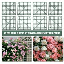25 Pcs Green Plastic DIY Flower Arrangement Grid Panels, 10x10 Inches Flower Wall Frames, for Wedding Party Floral Photo Backdrop Artificial Plant Wall Arch Decoration