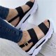 thumbnail image 1 of Women's Summer Open Toes Sandals Breathable Ankle-Strap Shoes Pin Buckle Closure, 1 of 2