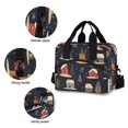 thumbnail image 5 of Lunch Bag Portable Crossbody Meal Bag Cooler Bag Insulated Lunch Bag Food Bag Handheld & Crossbody Design Colorful Christmas Trees and Houses, 5 of 6
