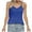 Blue, variant on BangWanChi Womens Tank Tops with Built in Bra Ladies' Fashion Solid Color Shiny V-neck Strap Top
