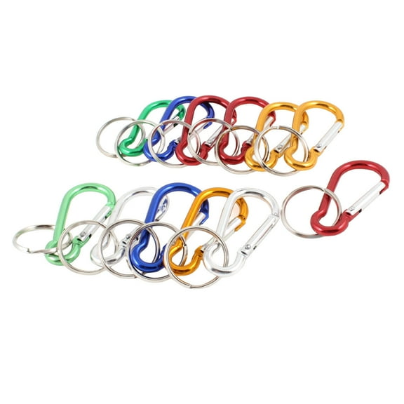 12 Pcs Multicolor Aluminum Key Ring Details Carabiner Clips Ornament