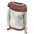 thumbnail image 4 of Bovemsi Womens Sweaters Casual Lightweight Isle Sweater Sleeve Crew Neck Knitted Pullover Comfy Warm Fall Tops Cute Sweaters, 4 of 4