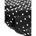thumbnail image 5 of Falda midi vintage de línea A con cintura elástica de lunares retro para mujer, blanco y negro, talla S, 5 of 5