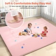 thumbnail image 2 of babyeap Extra Large Baby Play Mat,73"x50" Playpen Mat,1.3" Extra Thick Crawling Mat for Floor Cushion,Removable Washable Cover Playmat for Babies Toddlers Infant,Pink, 2 of 7