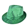 thumbnail image 2 of Evdexr 2026 Sequin Fedora Hat For Women Men Glitter Disco Retro Hats Shining Dance Western Hat Green, 2 of 3