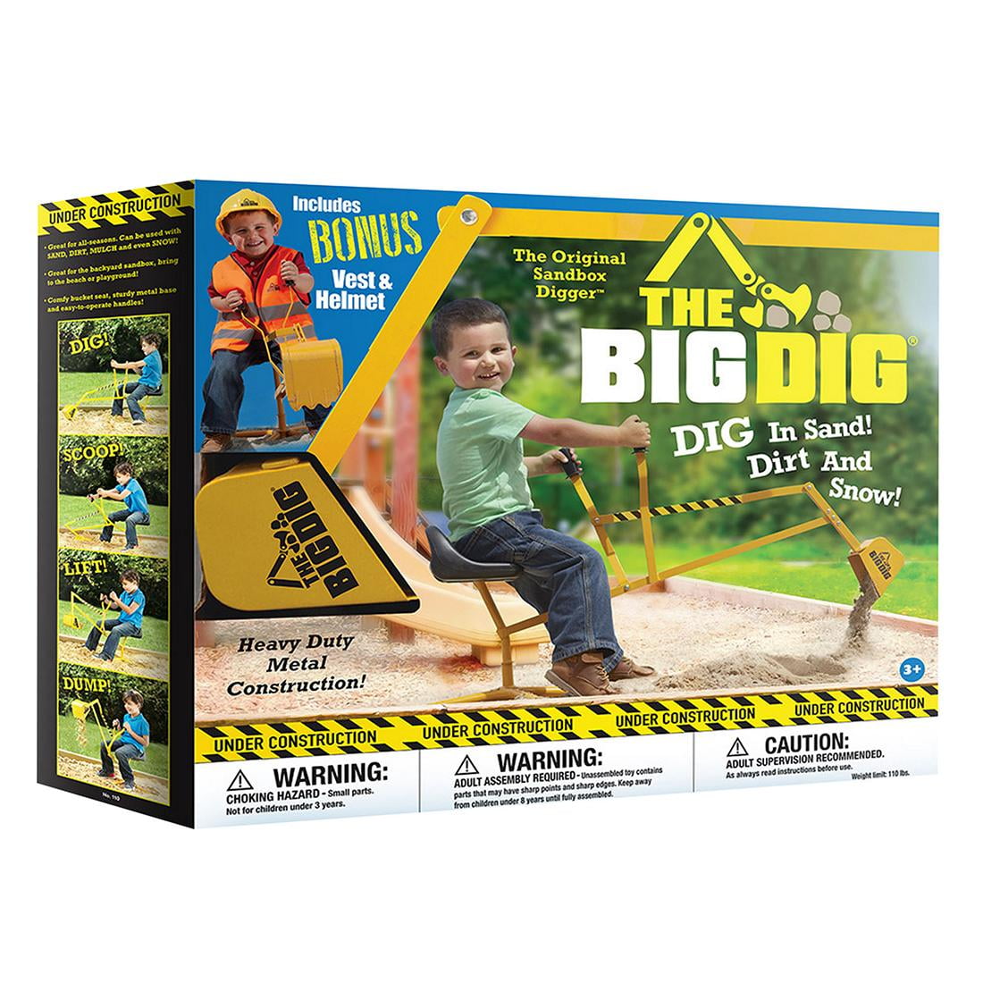 The Big Dig Sandbox Digger with Helmet and Vest