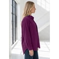 thumbnail image 3 of Roaman's Women's Plus Size Corduroy Button-Front Shirt, 3 of 6