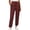 Wine, variant on POIUYTR Summer High Waist Pants for Women Casual Loose Ankle Length Pants Work Office Solid Color Trousers