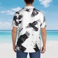 thumbnail image 4 of Balery Monochrome Flying Ravens Camisas hawaianas de manga corta para hombre, camisas playeras de corte holgado, camisas de vacaciones con botones,Medium, 4 of 7