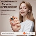 thumbnail image 3 of New Gaming Wireless Headphone Retro Camera Shape in-Ear Battery Indicator Bluetooth Earphone Items Ear Buds, 3 of 8