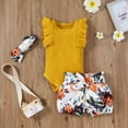 thumbnail image 2 of TAIAOJING Toddler Baby Girls Summer Outfits Girl Clothes Outfits CottonSolid Color Tops Casual 3PCS Set For 0-3 Months, 2 of 4