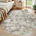thumbnail image 2 of UERMEI 5'x5' Round Washable Area Rugs for Living Room, Modern Abstract Printed Rug, Vacuum-Friendly, Non Slip Indoor Rug for Bedroom Entryway Home Decor Carpet, Gold Brown, 2 of 6