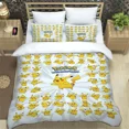 thumbnail image 3 of Funda de edredón con estampado de Pokémon de anime japonés y fundas de almohada, juego de cama con impresión digital 3D de microfibra, tamaño doble, tamaño Queen y King, 3 of 5