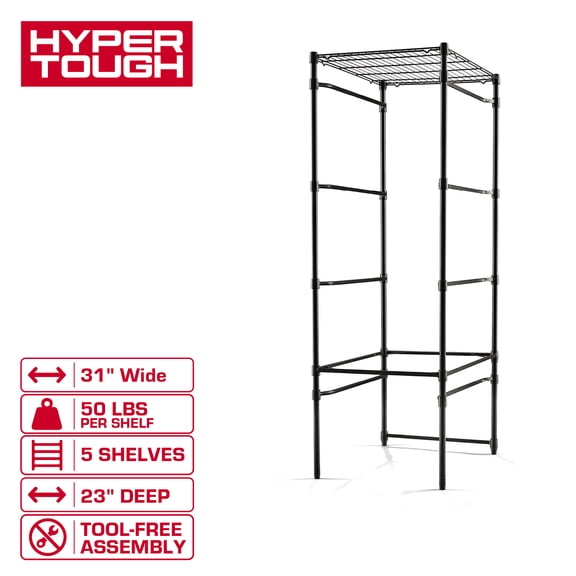 Hyper Tough 5-Tier Tote Tower, Black