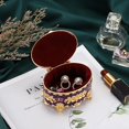 thumbnail image 2 of ABPETE Vintage Oval Jewelry Storage Box Metal Trinket Organizer Purple Treasure Chest Box for Earring Necklace Ring Holder Gift for Women, 2 of 18