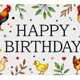 thumbnail image 3 of Farmyard Themed Happy Birthday Banner with Chickens Leaves and Dots Background Party Decorations for Birthday Party Celebrations Photography Props Backdrop Decor, 3 of 7