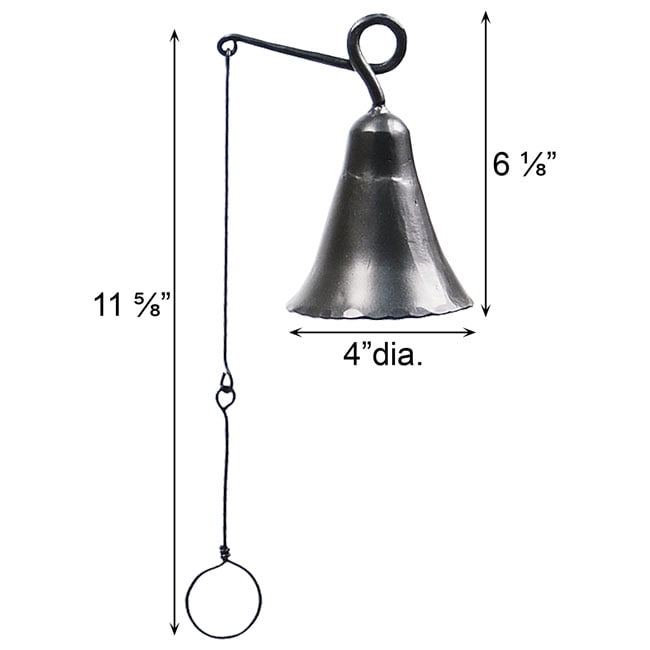 Achla WIB-01 Wrought Iron Knocker Bell Patio Accent - Graphite Powdercoat