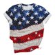 thumbnail image 3 of Tops de Ajuste Suelto para las Mujeres Sudadera Casual Impresa Manga Corta Cuello Redondo Superior, Poliéster, 3 of 5