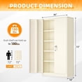 thumbnail image 3 of INTERGREAT Metal Garage Storage Cabinet, Black Lockable File Cabinet with 2 Doors and 4 Adjustable Shelves, Tall Steel Tool Cabinets for Office, Home, Garage, School, Gym, 3 of 17
