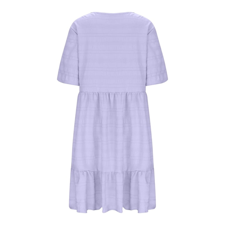 cotton beach dresses for over 50s Beach Dresses For Women Over 50 Women Casual Summer Dresses 2024 Spring Crew Neck Ruffle Short Sleeve Floral Print Smocked Boho Flowy Maxi Dress