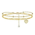 thumbnail image 2 of Kiplyki Heart Initial Beach Bracelets For Women 26 Letters Double Layer Anklet Anklet Bracelets Beach Jewelry, 2 of 3
