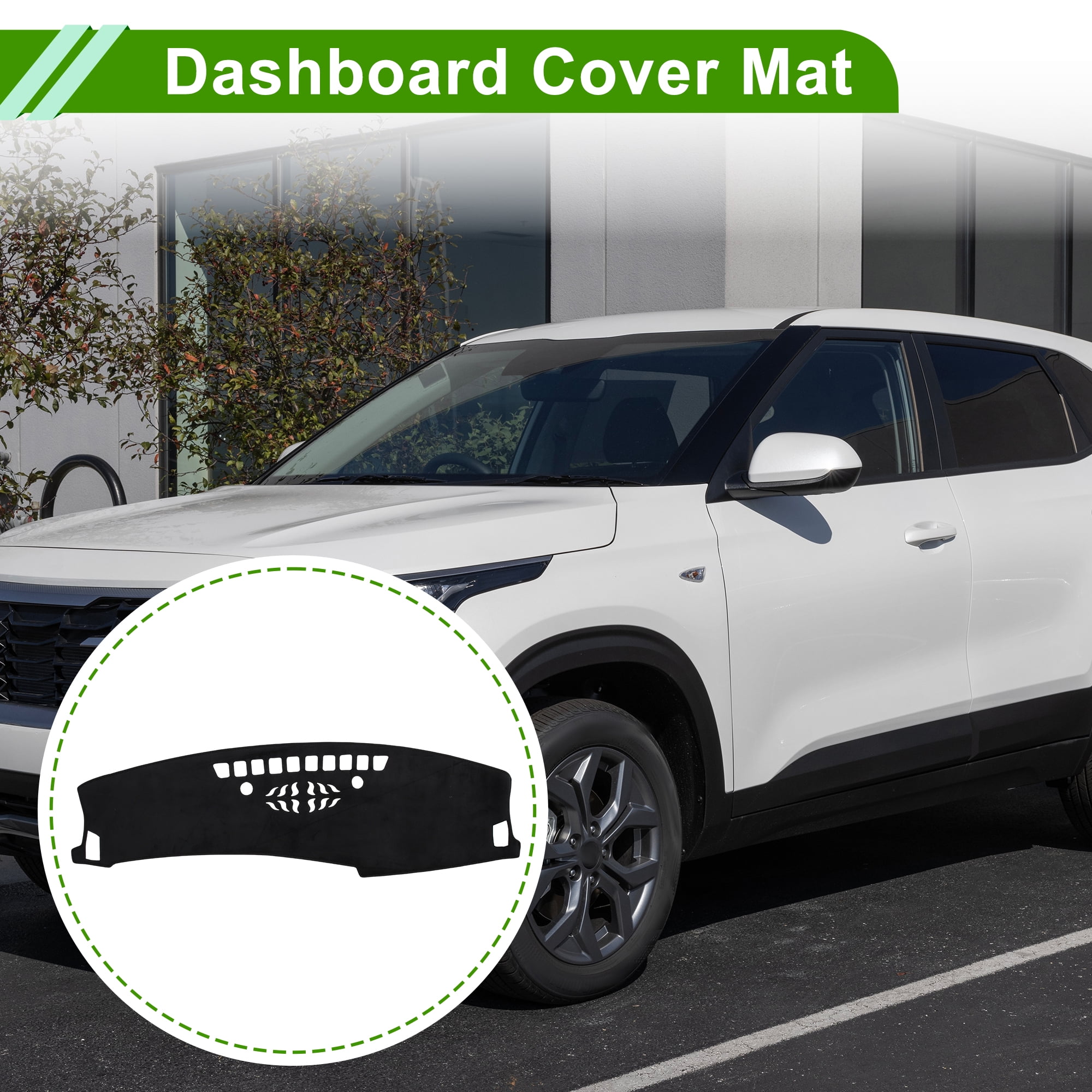 Unique Bargains Dashboard Cover for Kia Seltos 2024-2025 Dash Cover Mat Carpet Center Console Dash Cover Mat Car Interior Anti-Slip Flannel Black 1 Pc