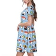 thumbnail image 2 of Disketp Kawaii Sushi (2) para Vestido de Manga Corta para Mujeres, Vestidos de Verano para Mujeres, Casual y Holgado para la Playa, 2 of 6