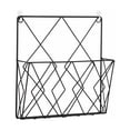 thumbnail image 2 of Estante para archivos de pared de alambre de acero, soporte para archivos de pared colgante con líneas limpias y diseño con cable, solución de almacenamiento conveniente para catálogos, revistas y, 2 of 5