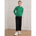 thumbnail image 2 of MSemis Kids Boys Girls Hooded Sweatshirt Solid Color Basic Hoodie Pullover Tops Green 9-10, 2 of 7