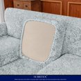 thumbnail image 3 of Subrtex Stretch 4-piece Jacquard Damask Sofa Slipcover, Separate Cushion Cover(Sofa, Light Smoky Gray), 3 of 7