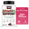 Vegan Collagen Boosting Superfoods with Biotin, Hair, Skin, and Nails Supplement, Tropical Fruit Flavor, 60 Chews by Force Factor
